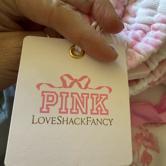 NWT LoveShackFancy x VS Pink Everblooming White wide leg sweatpants - M - Picture 11 of 13